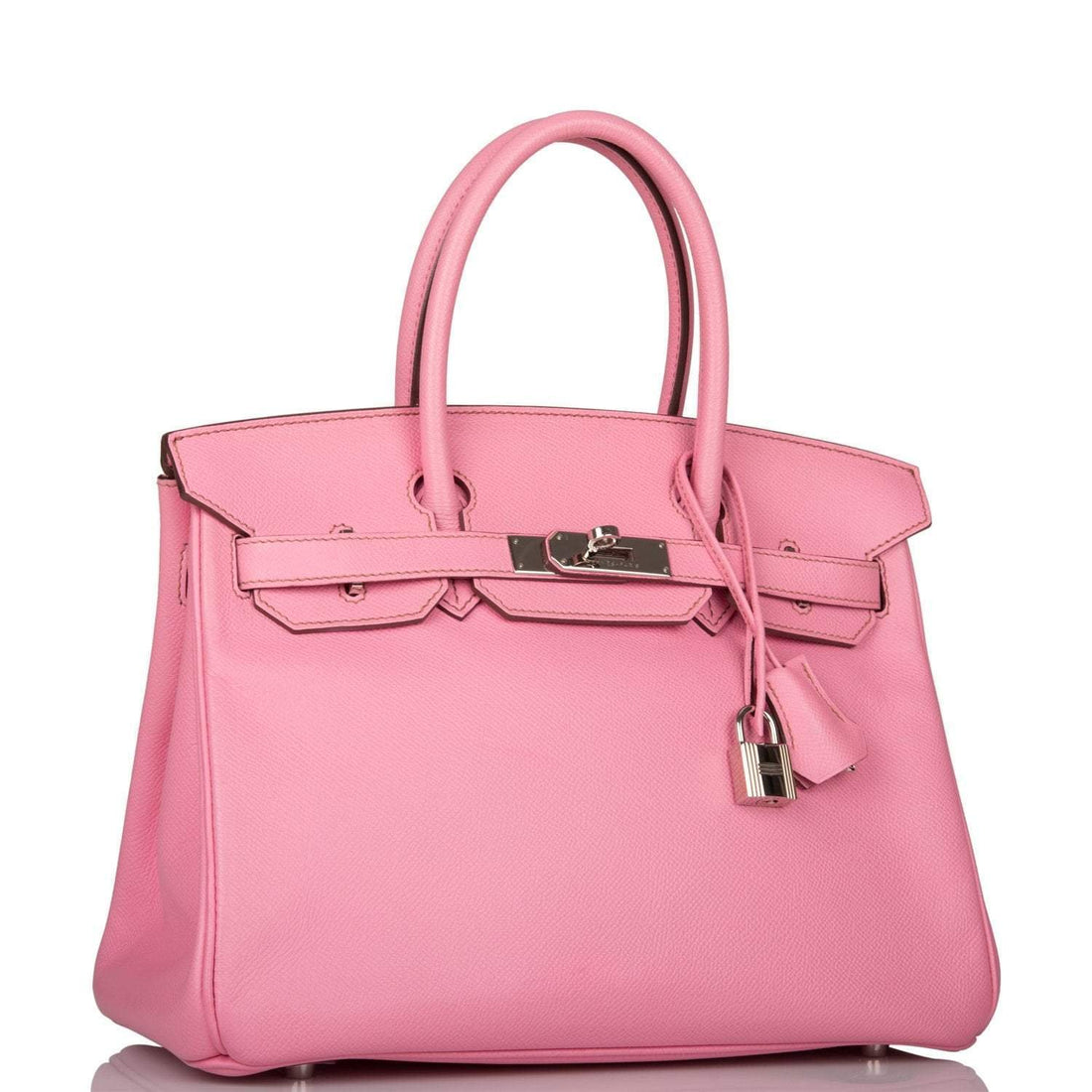 Pre-owned Hermes Birkin 30 Bubblegum 5P Epsom Palladium Hardware