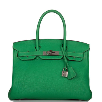 Pre-owned Hermes Birkin 30cm Bambou Togo Palladium Hardware