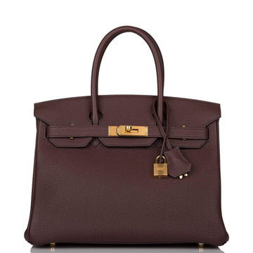 Hermes Rouge Sellier Togo Birkin 30cm Gold Hardware