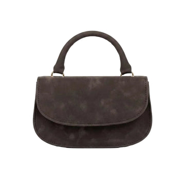 Hazze Dark Brown Hand Bag with Curved Flap and Chain Strap
