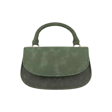 Hazze Green Hand Bag with Rounded Flap and Removable Chain