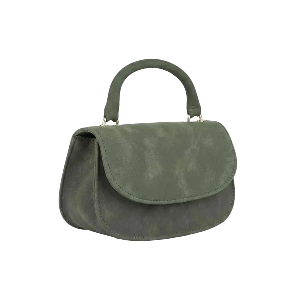 Hazze Green Hand Bag with Rounded Flap and Removable Chain