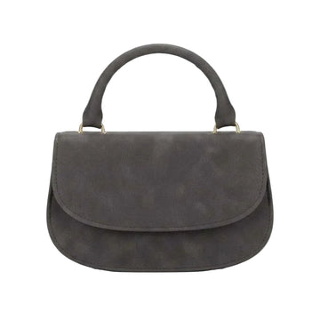 Hazze Grey Hand Bag with Structured Shape and Detachable Chain Strap