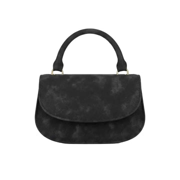 Hazze Saddle Hand Bag Black with Top Handle and Removable Chain Strap