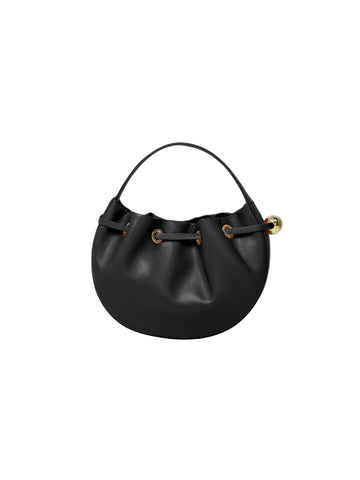 Women's Black Smooth Semi Gloss Faux Leather Hand Bag with Magnetic Snap Closure