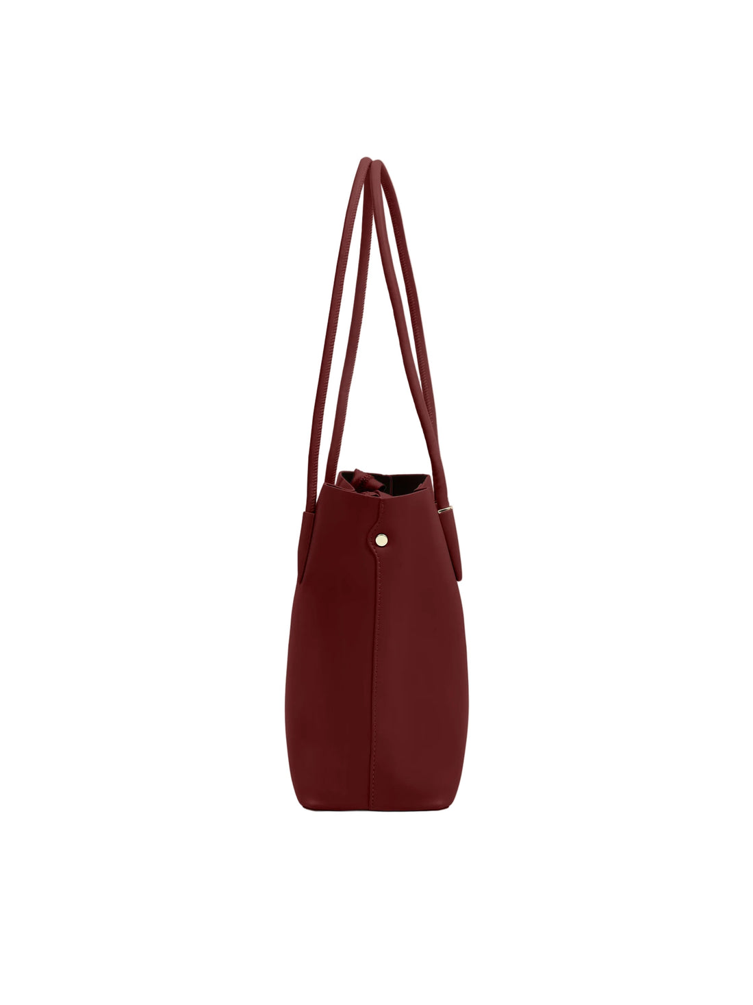 Women's Faux Leather Tote Bag with Three Compartments and Zip Closure